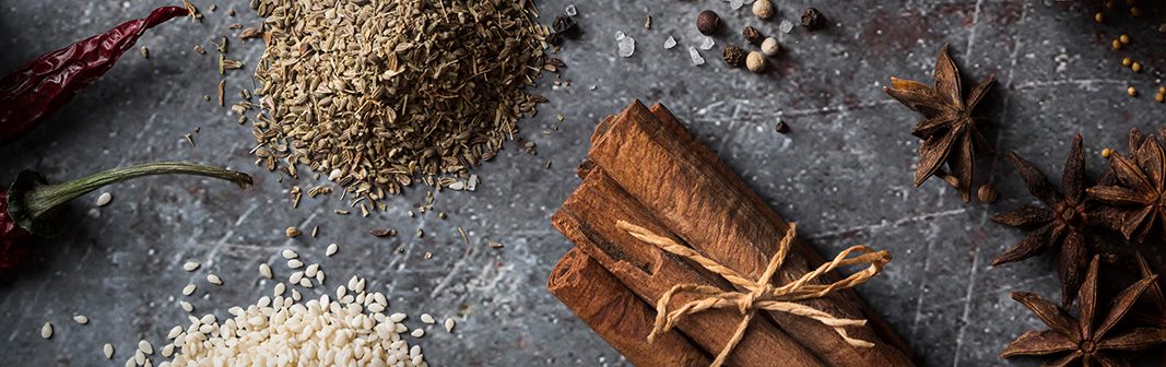 Spicy notes — cinnamon sticks, star anise, and assorted spices